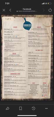 Photo of Snookies Craft Kitchen - Scotland, TX, US. Dinner Menu