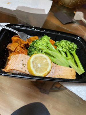 Photo of Meal Village - Lisle, IL, US. salmon, broccoli, and sweet potato