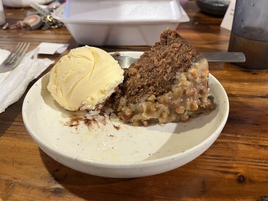 Photo of Snookies Craft Kitchen - Scotland, TX, US. German chocolate cake with ice cream