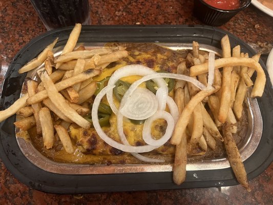 Photo of Pioneer of Texas - Wichita Falls, TX, US. Cheese enchiladas with double fries, delicious!