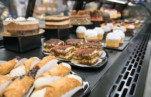 Photo of Stop & Shop - Cranston, RI, US. Canolis and other baked goods on display.