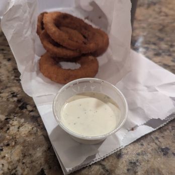 Onion rings (minus 2) with ranch...4.99