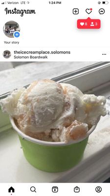 Photo of The Ice Cream Place - Solomons, MD, US. Apple Dish ice cream with cinnamon crunch. Delish