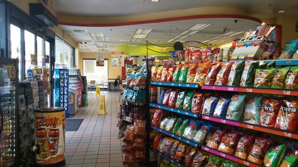 Photo of Shell Gas Station - Riverside, CA, US. Inside area, Del Taco and mini mart