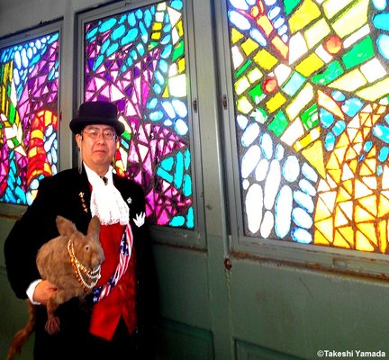 Photo of MTA - Franklin Avenue Shuttle - Brooklyn, NY, US. MTA - Franklin Ave shuttle subway station. Dr. Takeshi Yamada and Seara (Coney Island sea rabbit). Series of colorful stained glass artworks