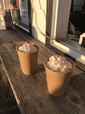 Photo of The Ice Cream Place - Solomons, MD, US. Hot Chocolate with whip cream and peppermint sprinkles!!