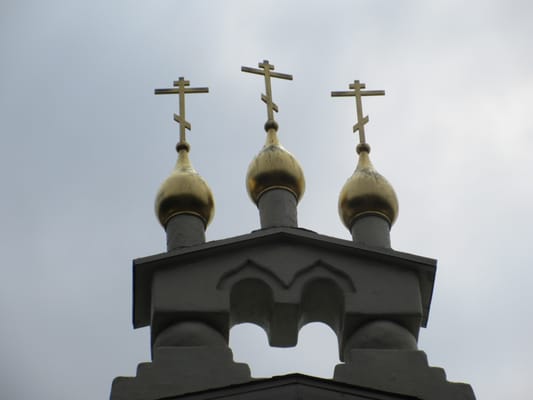 Photo of Russian Orthodox Church of Protection of the Holy Virgin - Los Angeles, CA, US. Top of the church entrance