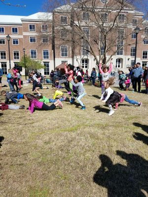 Photo of Virginia Beach Court - Virginia Beach, VA, US. Warm up before the fitness course challenge