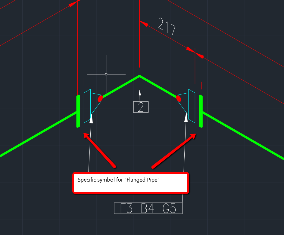 Como exibir uma tubulação com flange em um desenho isométrico