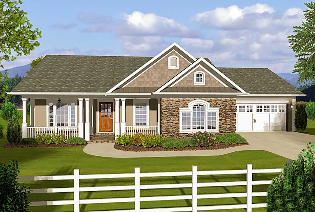 3 Bedroom Ranch With Covered Porches  20108GA  Architectural Designs  House Plans