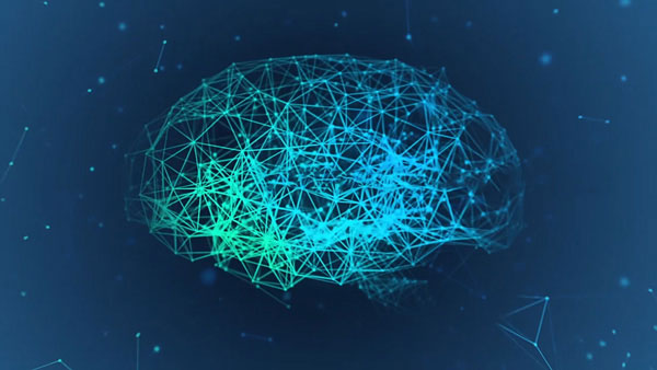 A digital illustration of a brain with interconnected lines and nodes, representing neural networks.