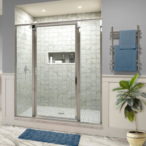 Deluxe Framed 3/16-inch Glass Panel Swing Door Panel Shower Door