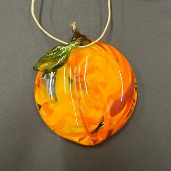 Handmade Glass Peach Ornament