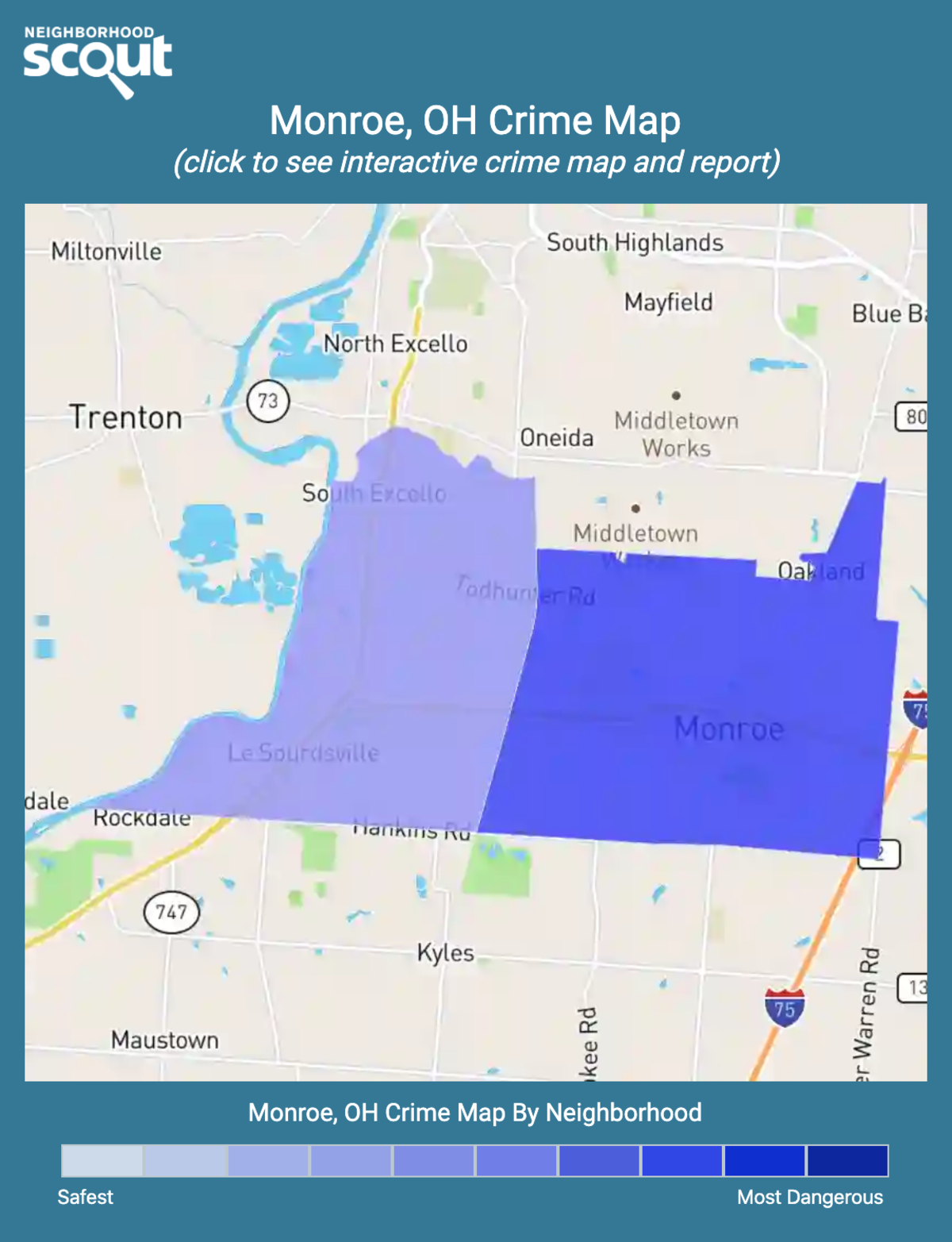 Monroe, Ohio crime map