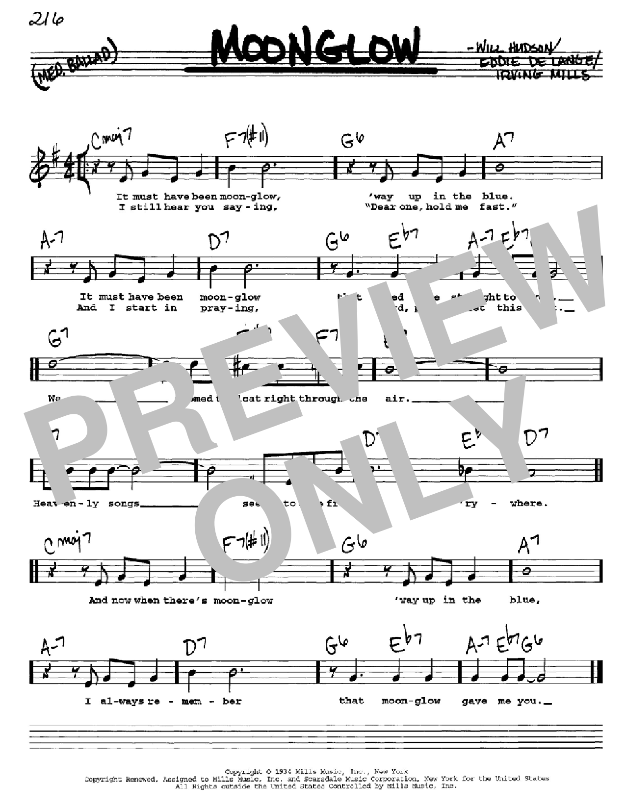 Moonglow Digital Sheet Music