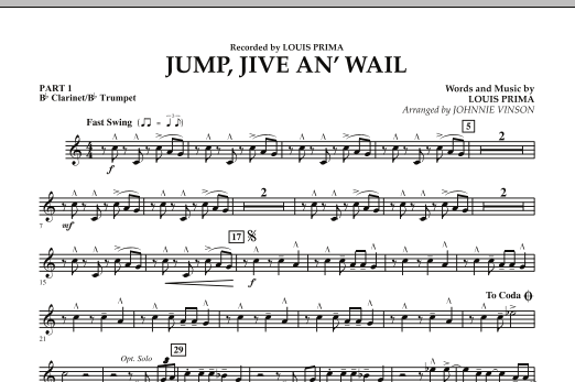 Jump, Jive An' Wail - Pt.1 - Bb Clarinet/Bb Trumpet Digital Sheet Music