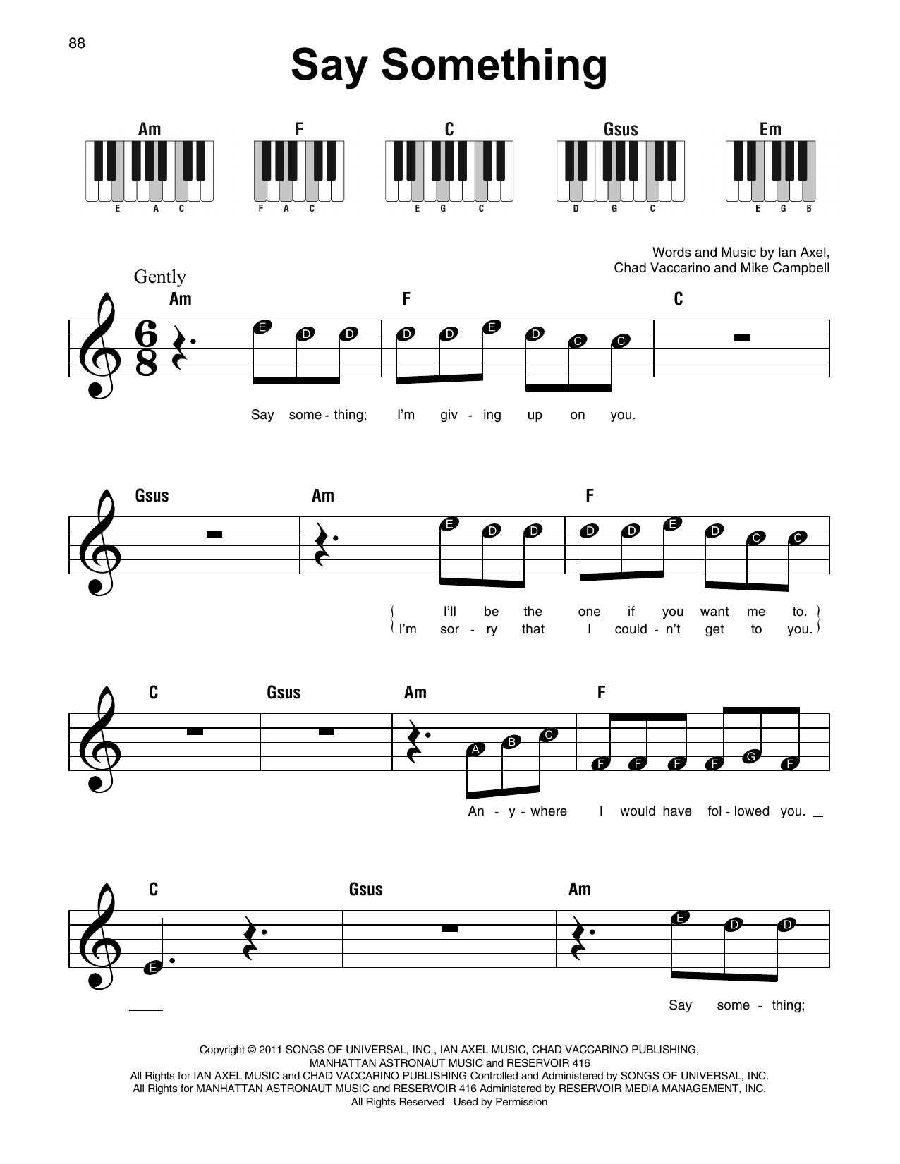 Say Something Digital Sheet Music