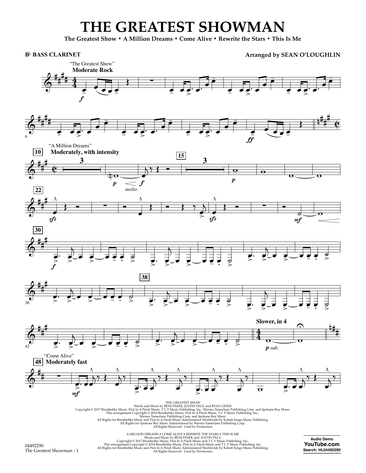 The Greatest Showman - Bb Bass Clarinet Digital Sheet Music