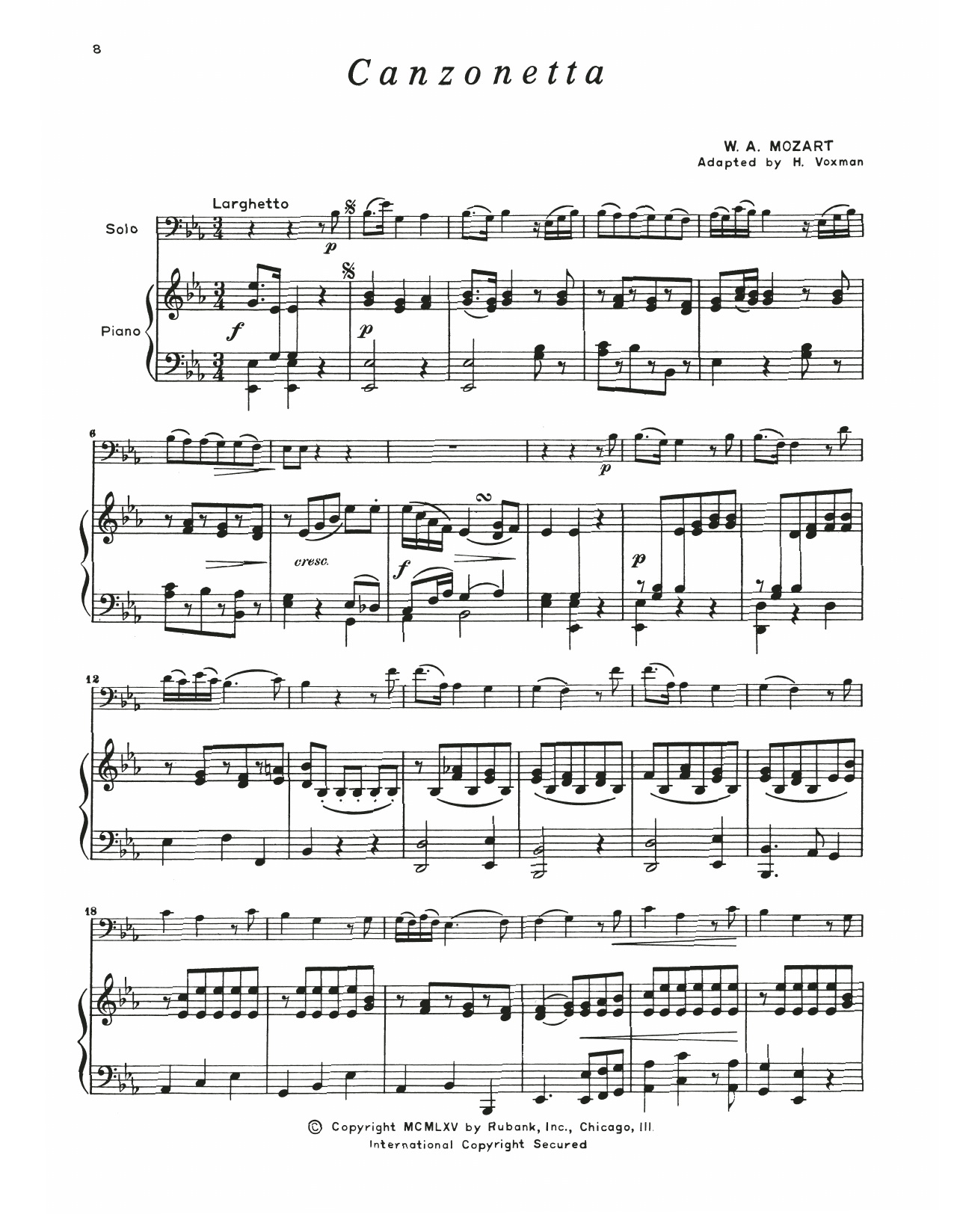 Canzonetta Digital Sheet Music