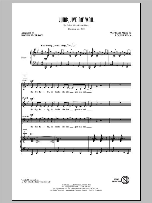 Jump, Jive An' Wail Digital Sheet Music