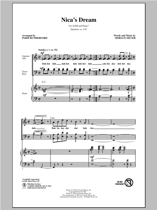 Nica's Dream Digital Sheet Music