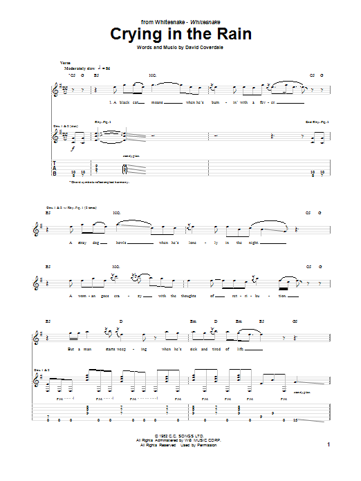 Crying In The Rain Digital Sheet Music