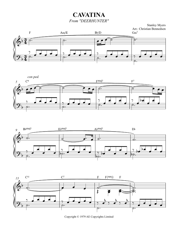 Cavatina (arr. Christian Bennedsen) Digital Sheet Music