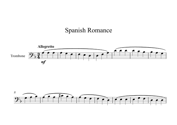 Spanish Romance (Trombone) (arr. Digital Book Music) Digital Sheet Music