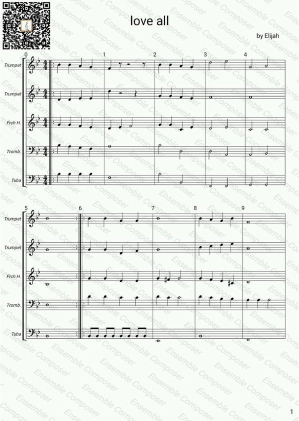 Love all Digital Sheet Music