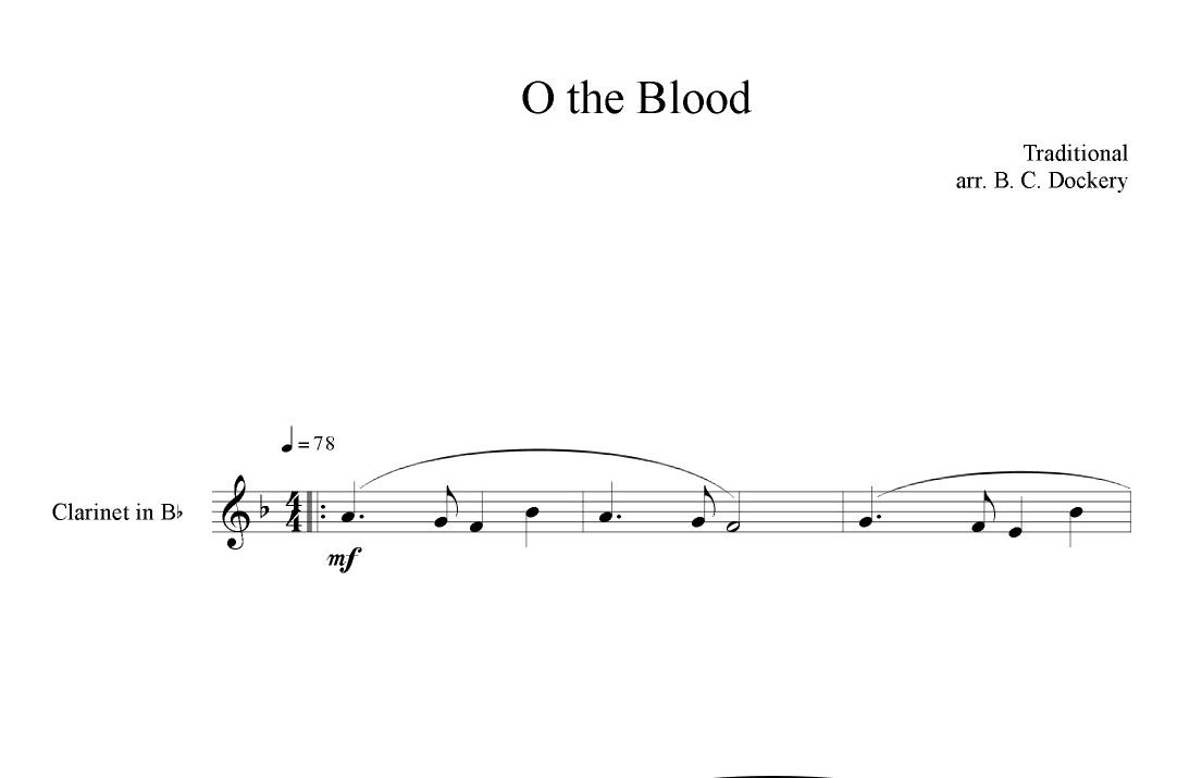 O The Blood (Clarinet Solo) (arr. B. C. Dockery) Digital Sheet Music