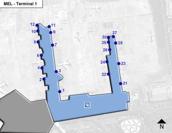 Melbourne Airport MEL Terminal 1 Map