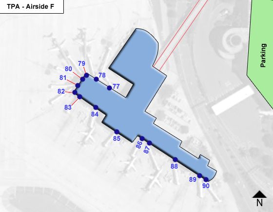 Tampa Airport TPA Airside F Map