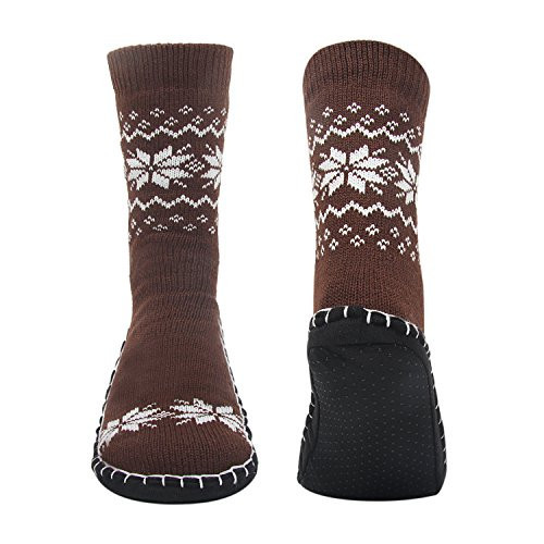 Vihir Men's Winter Non-Skid Slipper Socks