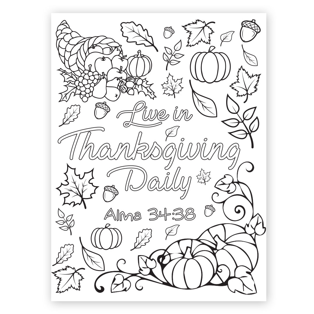 Live in Thanksgiving Daily Coloring Page - Printable - LDPD-COLOR-THNKS18