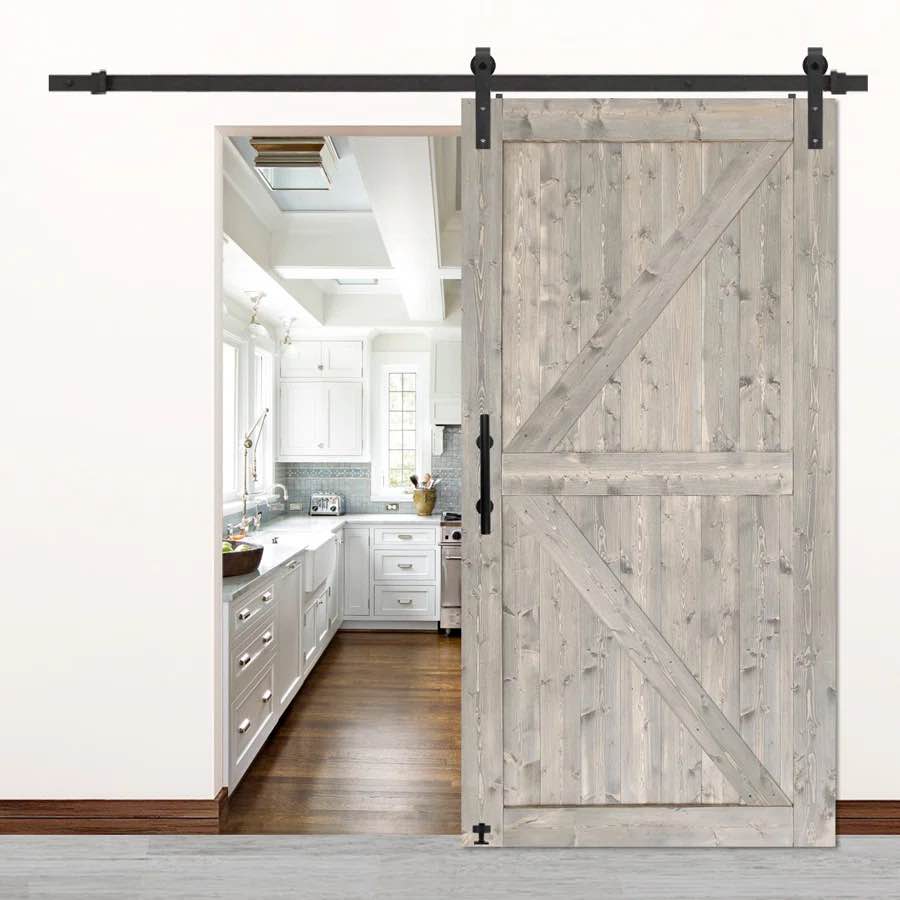 48” x 84” H-Barn door, grey