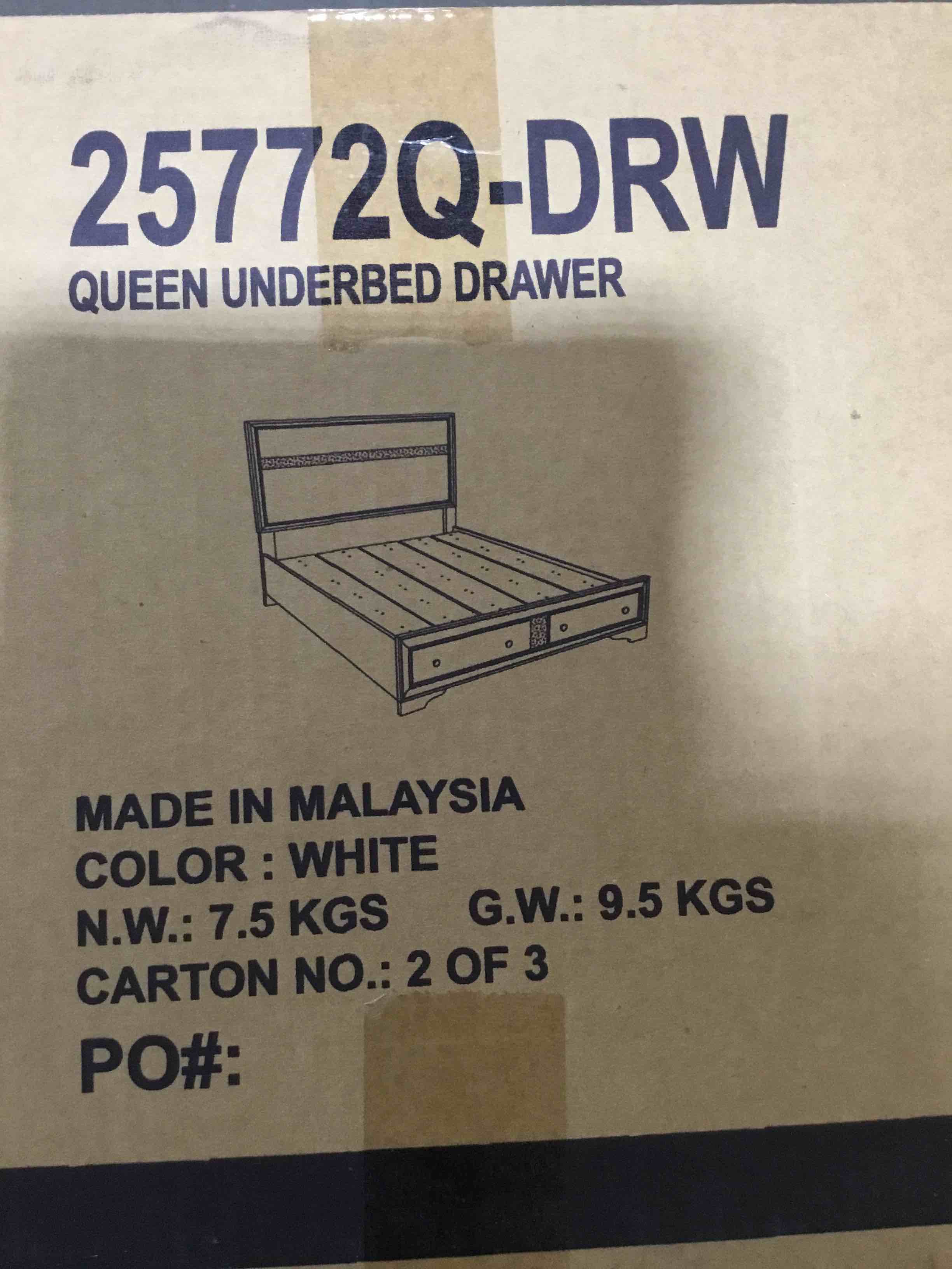 Acme Queen Underbed Drawer, White