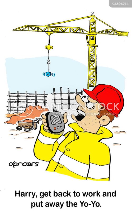 Crane Safety Cartoon image.