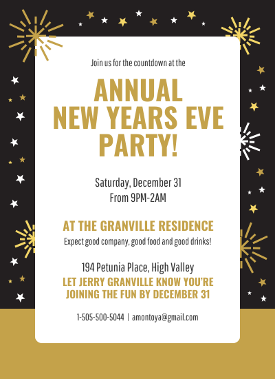 New Year Invitation Template