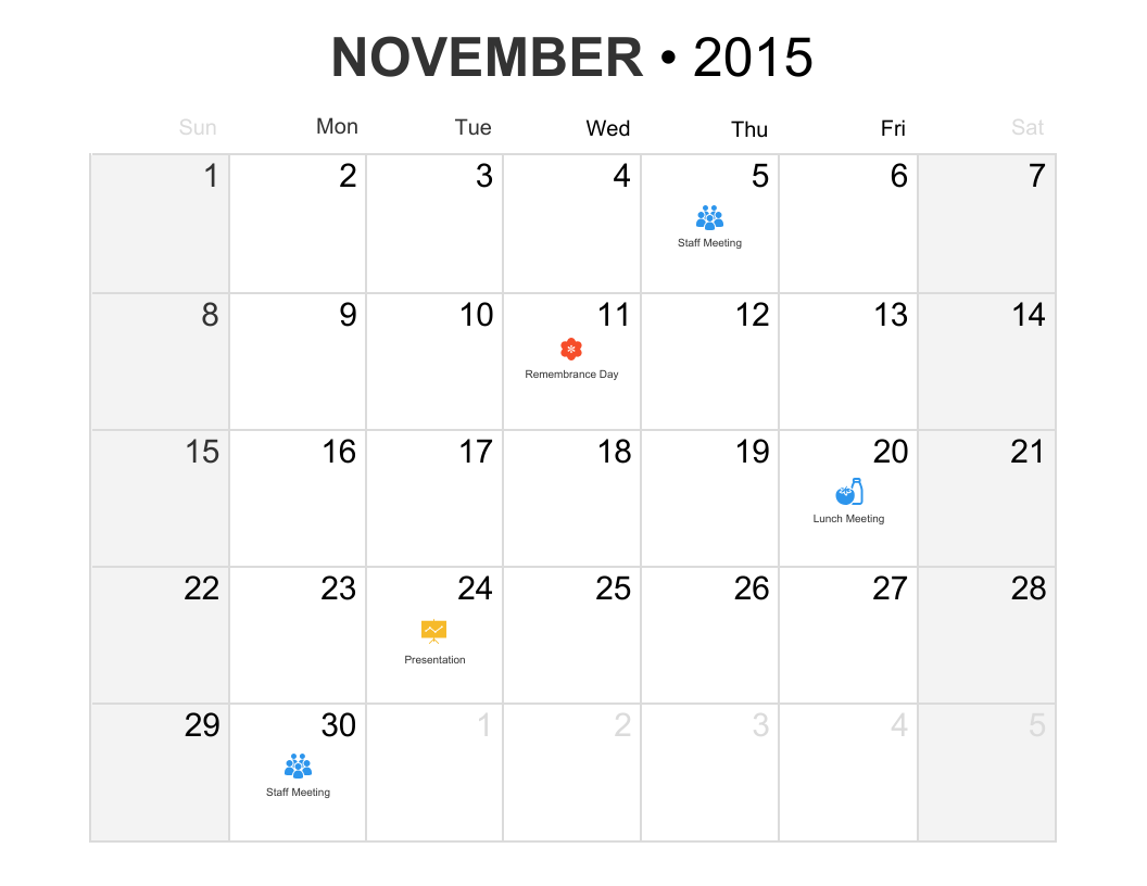 Monthly Calendar Timeline Template