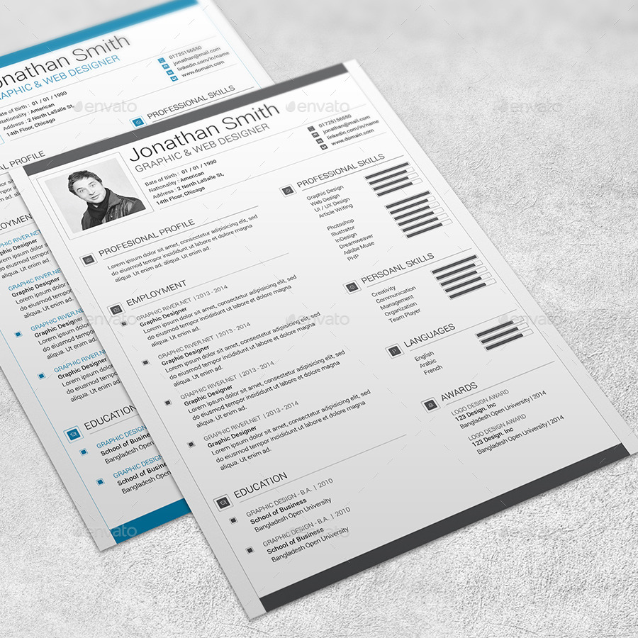 Modern Resume Template - 02, Print Templates | GraphicRiver