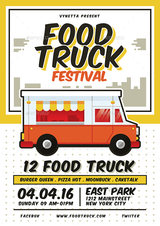 Food Truck Festival Poster/Flyer/Menu, Print Templates | GraphicRiver