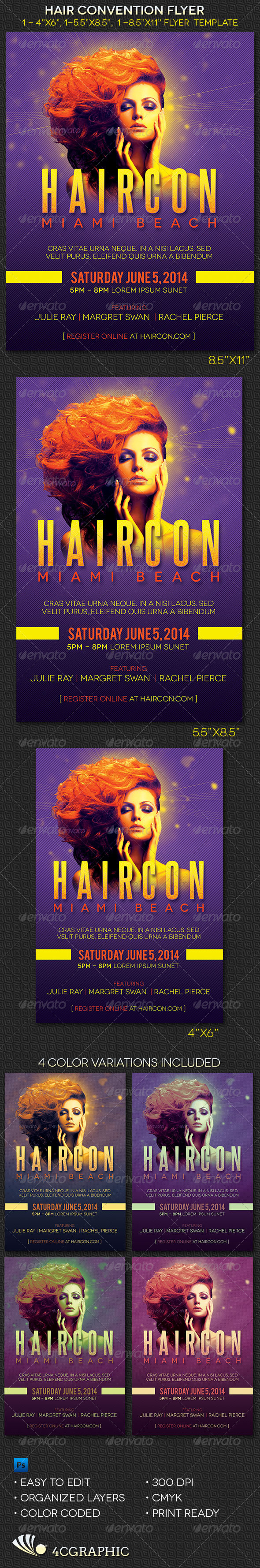 Hair Convention Flyer Template by 4cgraphic GraphicRiver