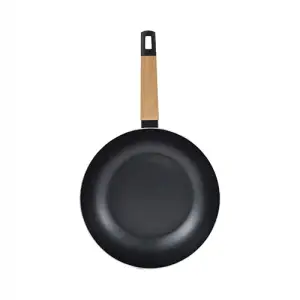 Bergner Bg-34627-bk Wok 28x7.5cm Pressed Aluminium Ind Earth Black