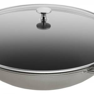 Staub Cookware Wok round graphite grey 37 cm cast iron