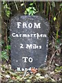  : Old Milestone by the B4300, Allt Cystanog, Llangunnor Parish by Milestone Society