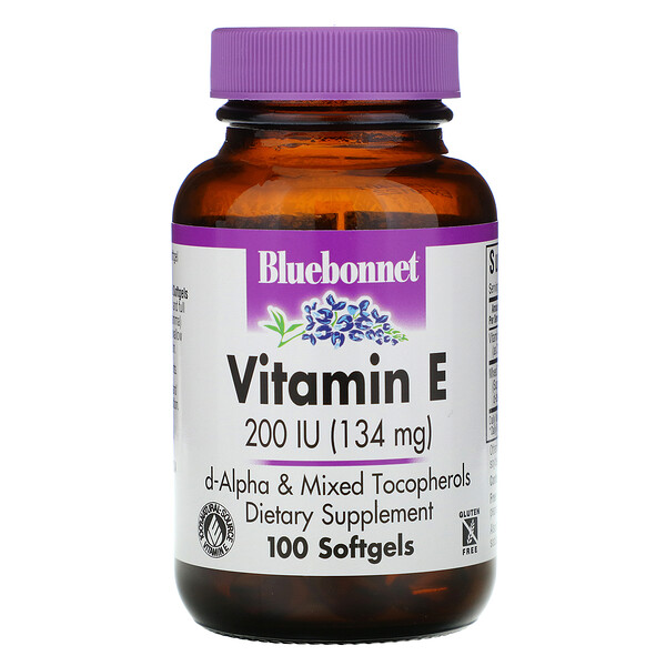 Bluebonnet Nutrition, Vitamin E, 200 IU, 100 Softgels - iHerb