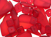 Red Tumbled & Matte Glass Beads