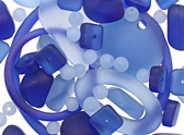 Blue Tumbled & Matte Glass Beads