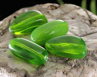 Czech Glass Green Opal (Mix) Nugget 33x19mm