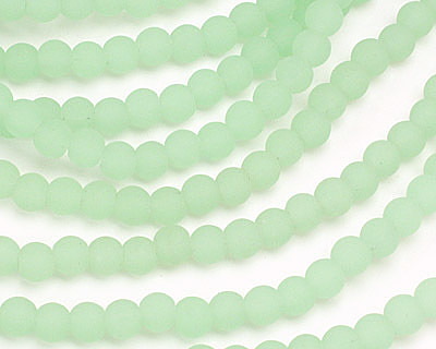 Opaque Seafoam Green Beach-Style Glass Round 6mm